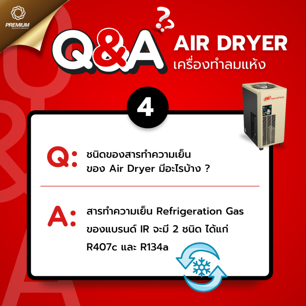 ชนิดของสารทำความเย็น ของเครื่องทำลมแห้ง Air Dryer มีอะไรบ้าง ? 